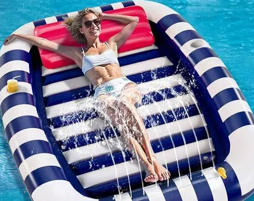 AD: Pool Wave Inflatable Pool Lounger Floats, 80